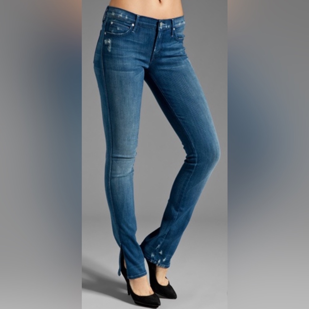 • MOTHER • The Slasher Skinny Denim Jeans in Hillbilly Heart • 24 • Retail $238
